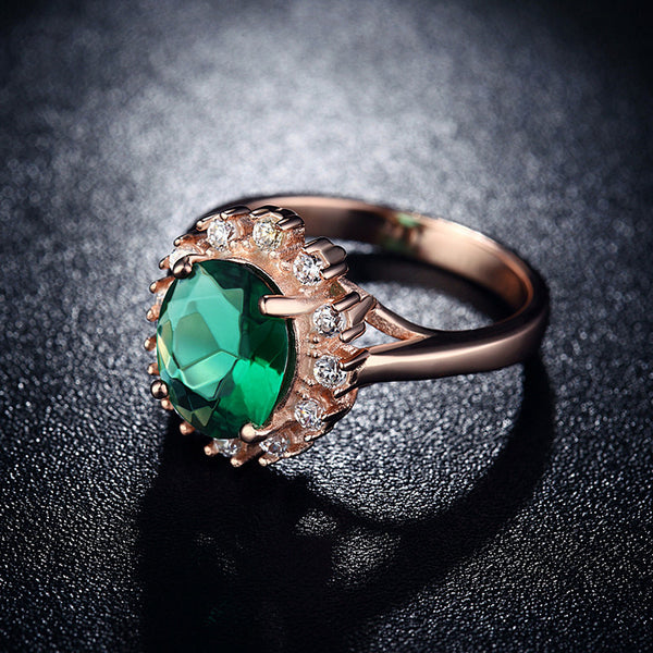 Gold Plated inlaid Emerald
