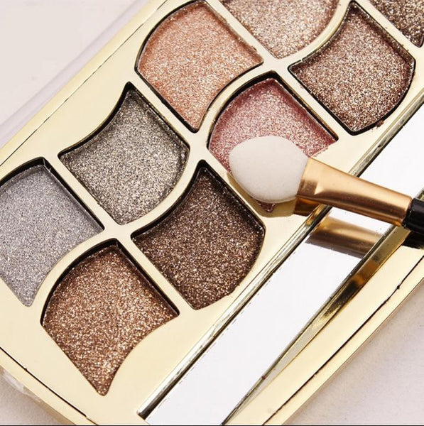 [BIG SALE] Naked Glittery 12 Color Eyeshadow Palette with Brush