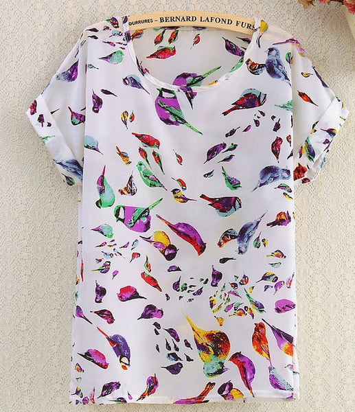 Batwing Loose Chiffon Shirt