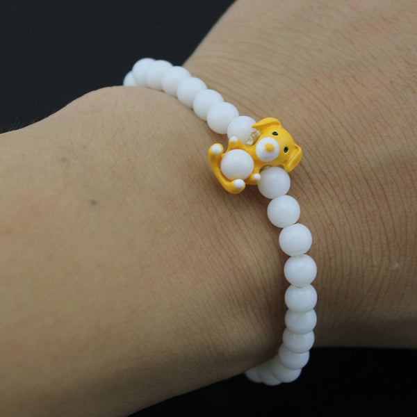 Adorable Dog Charm Bracelet (White)