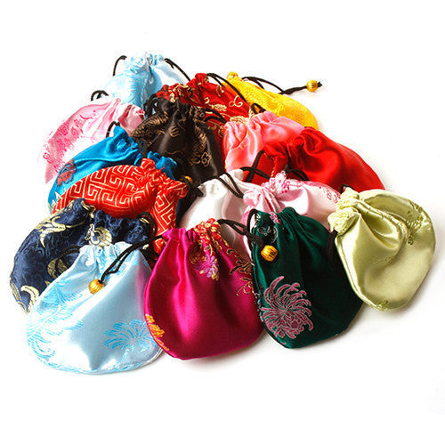 Silk Print Jewelry Pouch