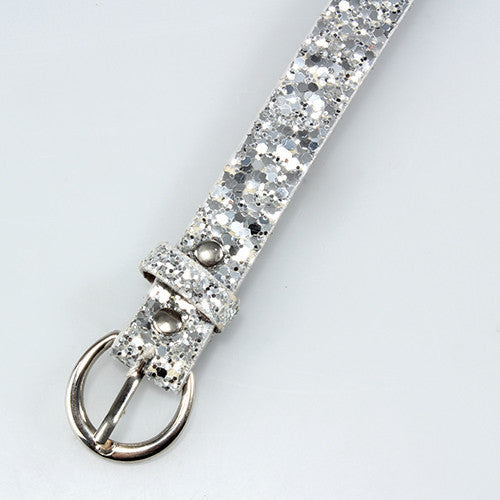 Silver Glitter Belt