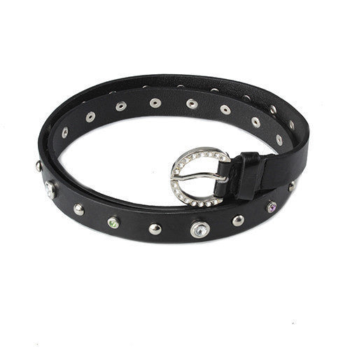Metal & Gem Studded Belt (Black)