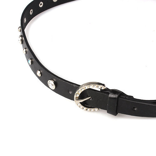 Metal & Gem Studded Belt (Black)