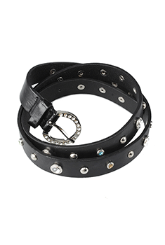Metal & Gem Studded Belt (Black)