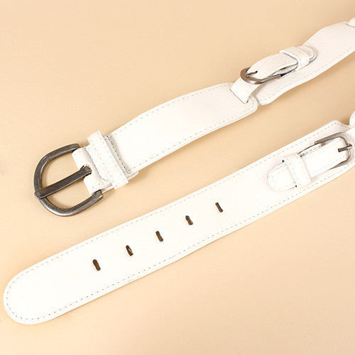 Multi Buckle White Belt