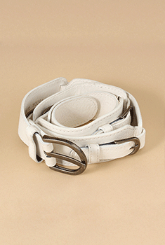 Multi Buckle White Belt