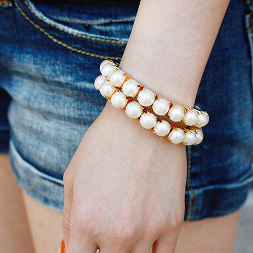 Vintage Pearl Stretch Bracelet