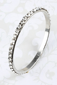 Thin Silver Rhinestone Bracelet