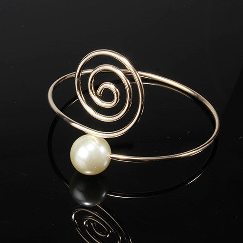 Modern Pearl Accent Bangle