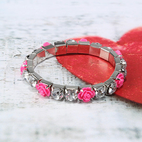 Rose & Gem Stretch Bracelet