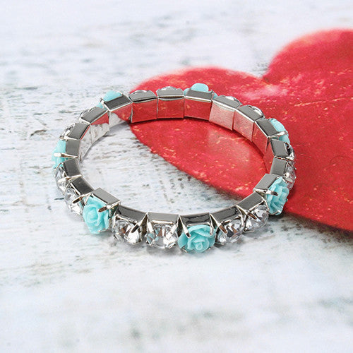 Rose & Gem Stretch Bracelet