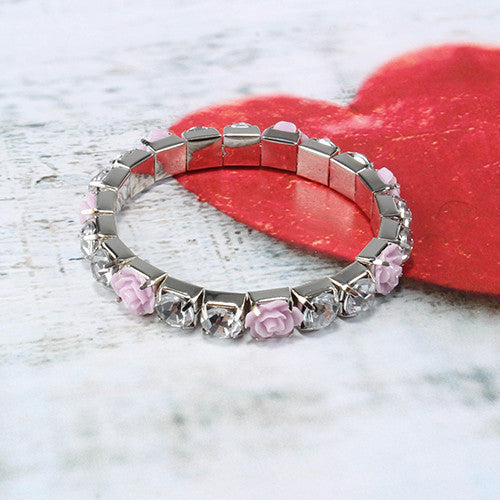 Rose & Gem Stretch Bracelet