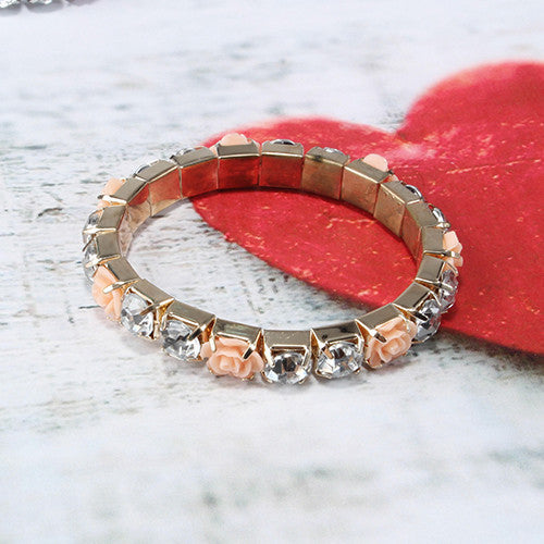 Rose & Gem Stretch Bracelet