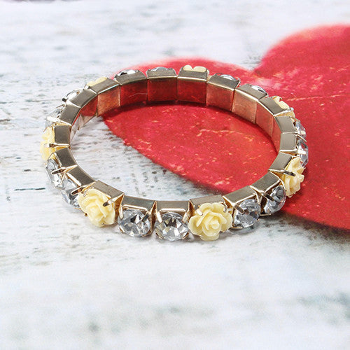 Rose & Gem Stretch Bracelet