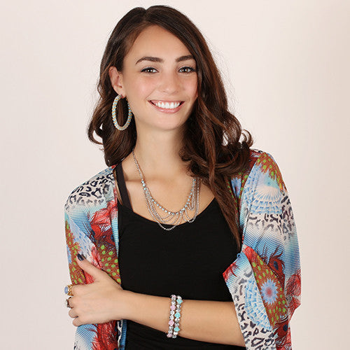 Rose & Gem Stretch Bracelet