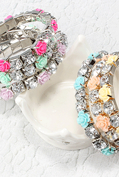 Rose & Gem Stretch Bracelet