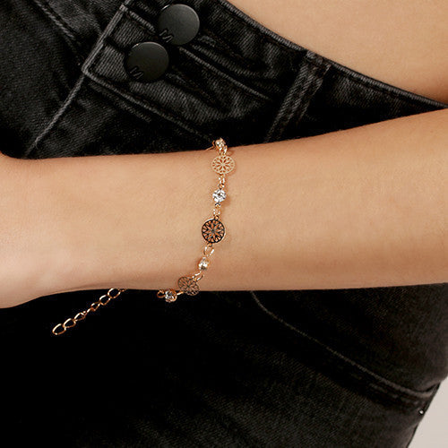 Wheel & Diamond Chain Bracelet