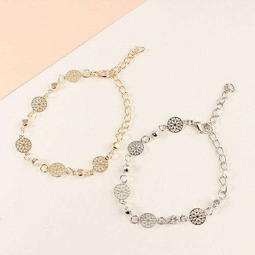Wheel & Diamond Chain Bracelet