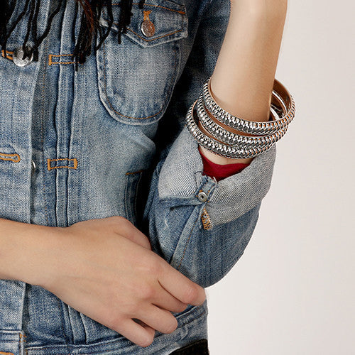 Three Layer Textured Bangle