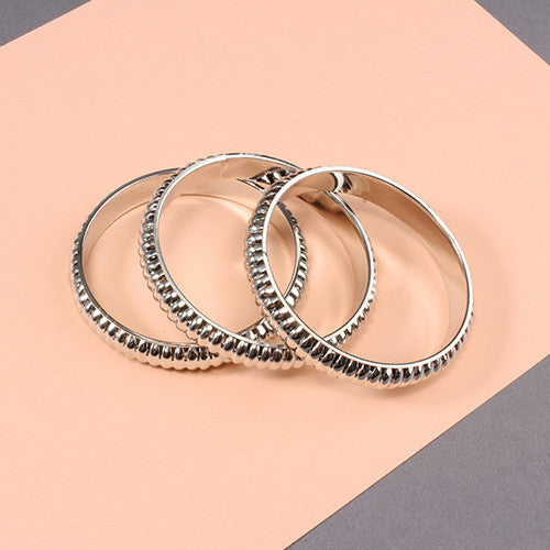 Three Layer Textured Bangle