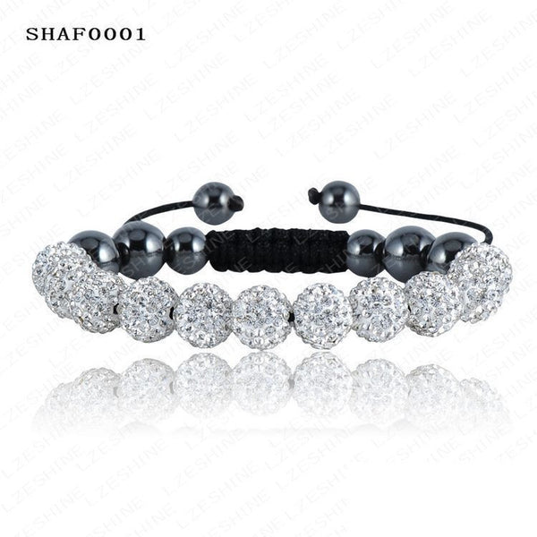 Shambala 10mm Crystal and Clay Bracelet (Various colors)