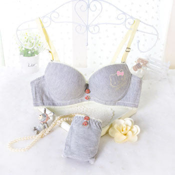 Young Girls Kitty Print Lace Bra