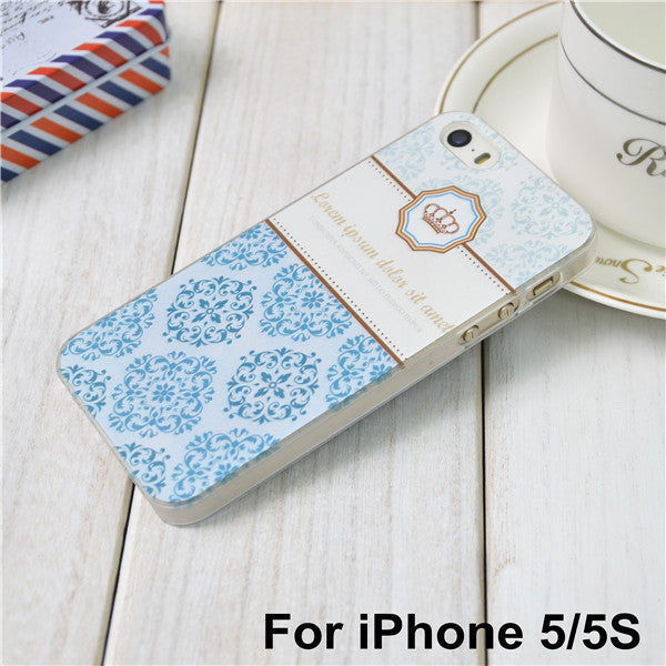 Blue Pastel Floral Phone Case for iPhone 5 5s