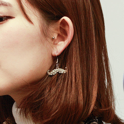 Mustache Dangle Earring