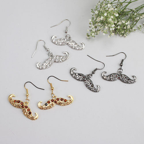 Mustache Dangle Earring