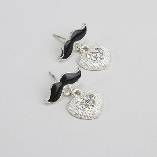 Mustache & Heart Earring