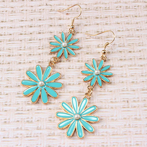 Spring Double Daisy Earrings