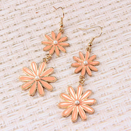 Spring Double Daisy Earrings