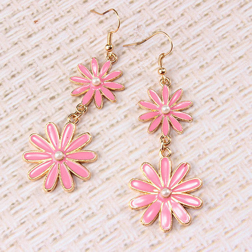 Spring Double Daisy Earrings