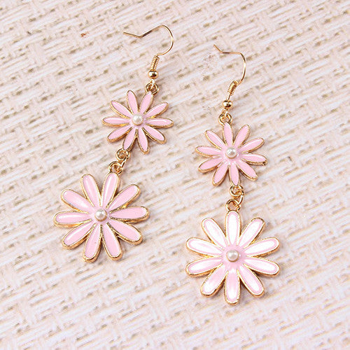 Spring Double Daisy Earrings