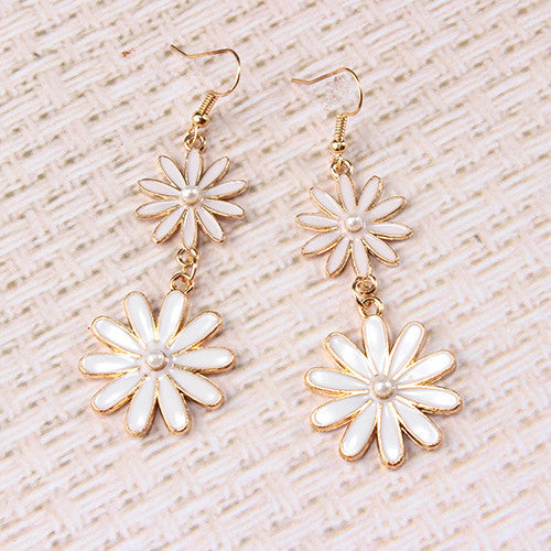 Spring Double Daisy Earrings