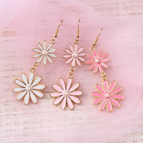 Spring Double Daisy Earrings