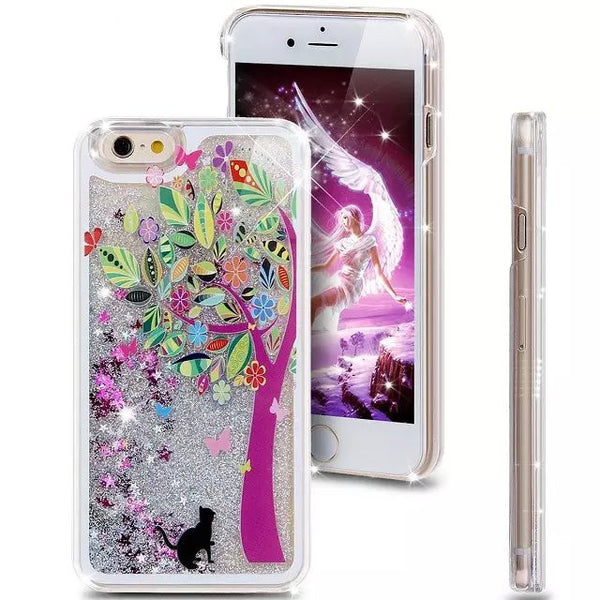 Liquid Glitter Phone Case for Iphone 5 5S (Black Kitty)