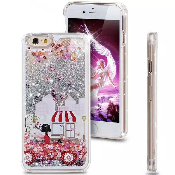 Liquid Glitter Phone Case for Iphone 5 5S (Flower Convertible)