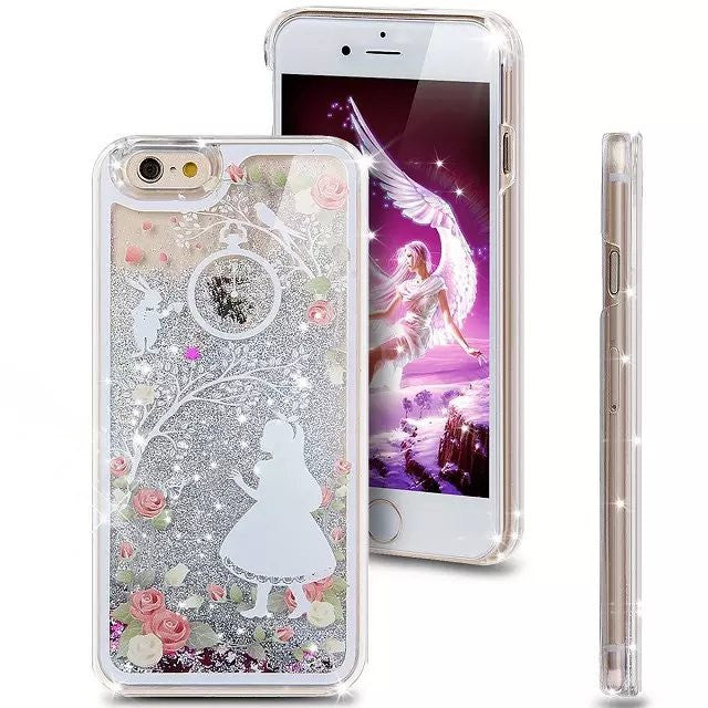 Liquid Glitter Phone Case for Iphone 5 5S (Alice in Wonderland)
