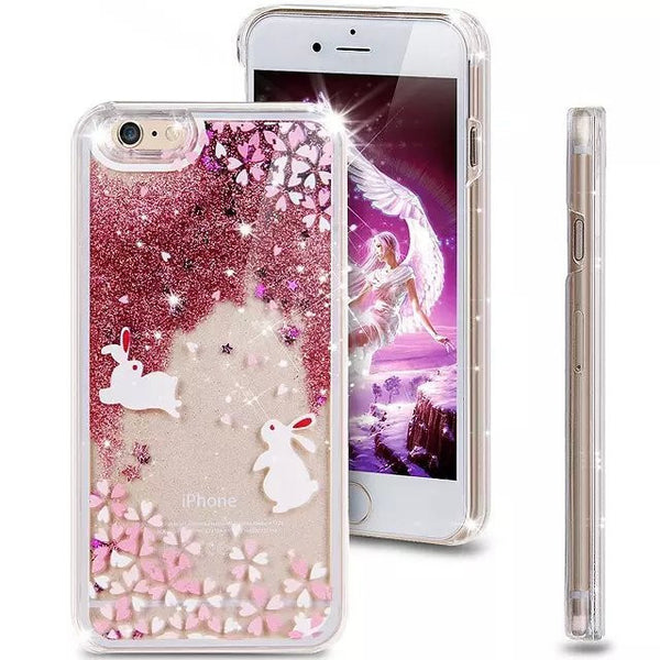 Liquid Glitter Phone Case for Iphone 5 5S (Bunnies)