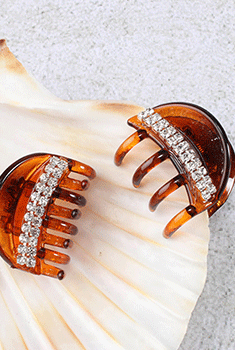 Rhinestone Mini Hair Clips ( 2 Piece)