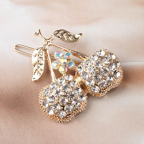 Cherry Crystal Barrette