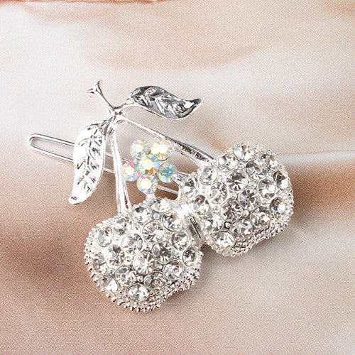 Cherry Crystal Barrette