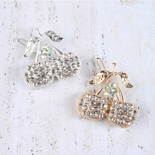 Cherry Crystal Barrette