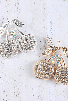 Cherry Crystal Barrette