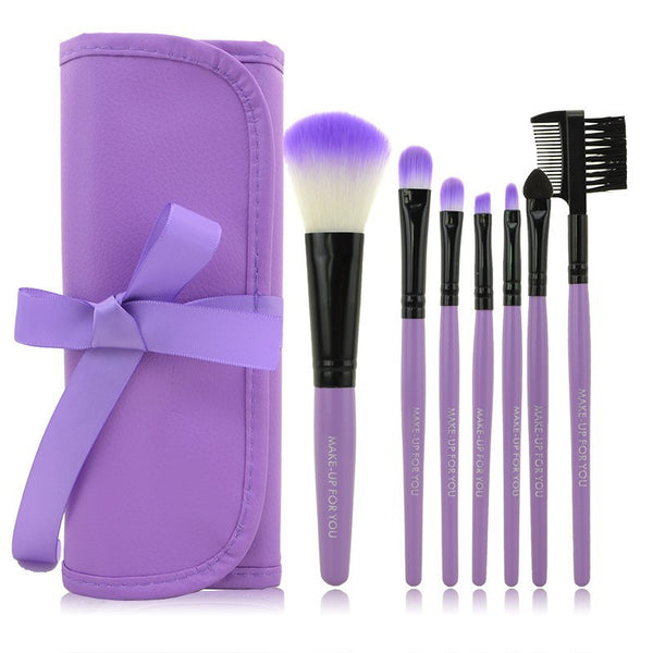 Professional 7 pcs Makeup Brush Set (Violet)