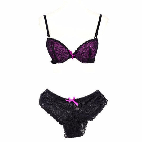 Sexy Womens Set Lace Lingerie, Underwear, Push-Up Padded Bra