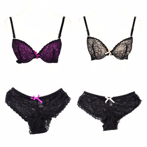 Sexy Womens Set Lace Lingerie, Underwear, Push-Up Padded Bra
