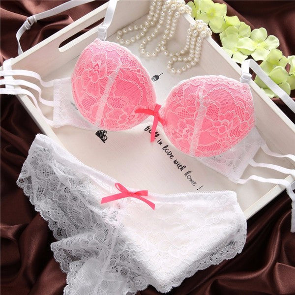 Sexy Womens Set Lace Lingerie, Underwear, Push-Up Padded Bra